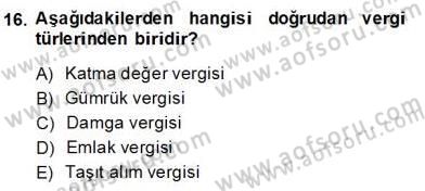 Hukukun Temel Kavramları 2 Dersi 2013 - 2014 Yılı (Final) Dönem Sonu Sınav Soruları 16. Soru