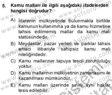 Hukukun Temel Kavramları 2 Dersi 2013 - 2014 Yılı (Final) Dönem Sonu Sınav Soruları 5. Soru