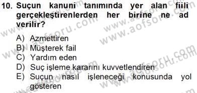 Hukukun Temel Kavramları 2 Dersi 2013 - 2014 Yılı Tek Ders Sınav Soruları 10. Soru