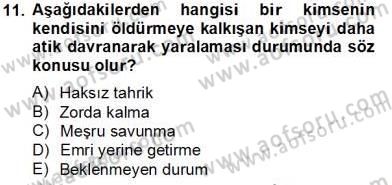 Hukukun Temel Kavramları 2 Dersi 2013 - 2014 Yılı Tek Ders Sınav Soruları 11. Soru