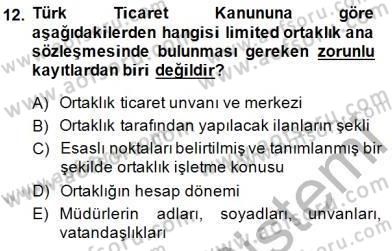 Hukukun Temel Kavramları 2 Dersi 2014 - 2015 Yılı (Vize) Ara Sınav Soruları 12. Soru