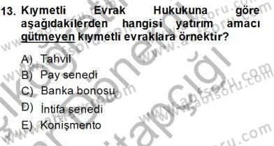 Hukukun Temel Kavramları 2 Dersi 2014 - 2015 Yılı (Vize) Ara Sınav Soruları 13. Soru