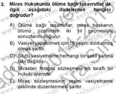 Hukukun Temel Kavramları 2 Dersi 2014 - 2015 Yılı (Vize) Ara Sınav Soruları 3. Soru
