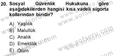 Hukukun Temel Kavramları 2 Dersi 2014 - 2015 Yılı (Final) Dönem Sonu Sınav Soruları 20. Soru