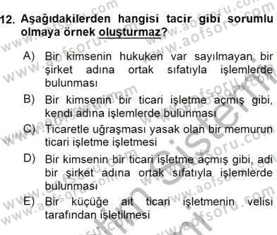 Hukukun Temel Kavramları 2 Dersi 2015 - 2016 Yılı (Vize) Ara Sınav Soruları 12. Soru
