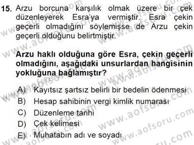 Hukukun Temel Kavramları 2 Dersi 2015 - 2016 Yılı (Vize) Ara Sınav Soruları 15. Soru
