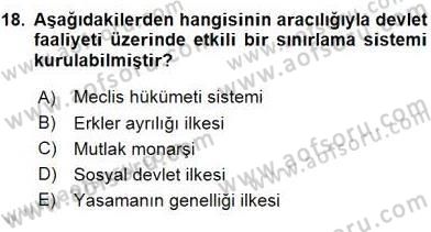 Hukukun Temel Kavramları 2 Dersi 2015 - 2016 Yılı (Vize) Ara Sınav Soruları 18. Soru