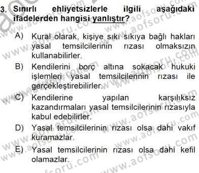 Hukukun Temel Kavramları 2 Dersi 2015 - 2016 Yılı (Vize) Ara Sınav Soruları 3. Soru
