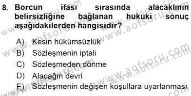 Hukukun Temel Kavramları 2 Dersi 2015 - 2016 Yılı (Vize) Ara Sınav Soruları 8. Soru