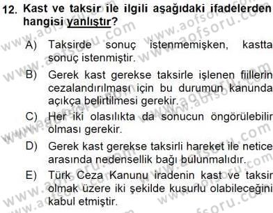 Hukukun Temel Kavramları 2 Dersi 2015 - 2016 Yılı (Final) Dönem Sonu Sınav Soruları 12. Soru