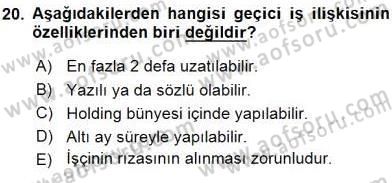 Hukukun Temel Kavramları 2 Dersi 2015 - 2016 Yılı (Final) Dönem Sonu Sınav Soruları 20. Soru