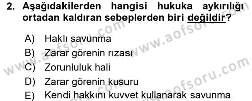 Hukukun Temel Kavramları 2 Dersi 2017 - 2018 Yılı 3 Ders Sınav Soruları 2. Soru