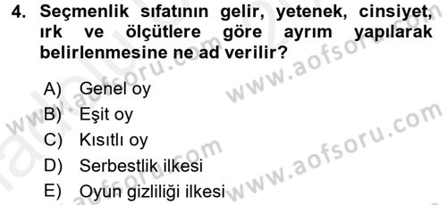 Hukukun Temel Kavramları 2 Dersi 2017 - 2018 Yılı 3 Ders Sınav Soruları 4. Soru