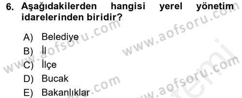 Hukukun Temel Kavramları 2 Dersi 2017 - 2018 Yılı 3 Ders Sınav Soruları 6. Soru