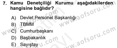 Hukukun Temel Kavramları 2 Dersi 2017 - 2018 Yılı 3 Ders Sınav Soruları 7. Soru