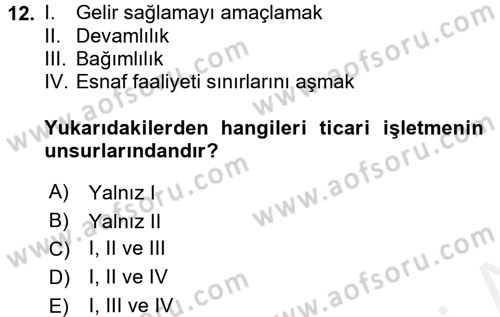 Hukukun Temel Kavramları 2 Dersi 2017 - 2018 Yılı (Vize) Ara Sınav Soruları 12. Soru