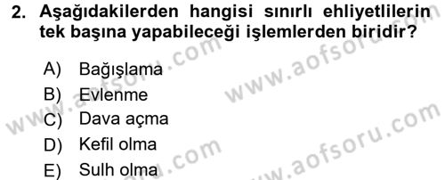 Hukukun Temel Kavramları 2 Dersi 2017 - 2018 Yılı (Vize) Ara Sınav Soruları 2. Soru