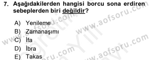 Hukukun Temel Kavramları 2 Dersi 2017 - 2018 Yılı (Vize) Ara Sınav Soruları 7. Soru