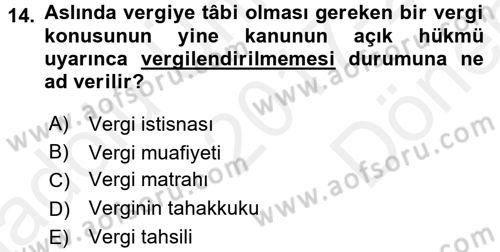 Hukukun Temel Kavramları 2 Dersi 2017 - 2018 Yılı (Final) Dönem Sonu Sınav Soruları 14. Soru