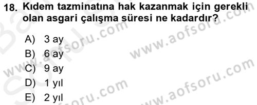 Hukukun Temel Kavramları 2 Dersi 2017 - 2018 Yılı (Final) Dönem Sonu Sınav Soruları 18. Soru