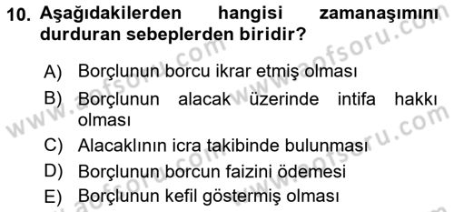 Hukukun Temel Kavramları 2 Dersi 2018 - 2019 Yılı (Vize) Ara Sınav Soruları 10. Soru