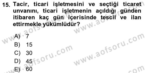 Hukukun Temel Kavramları 2 Dersi 2018 - 2019 Yılı (Vize) Ara Sınav Soruları 15. Soru