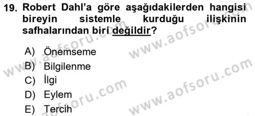 Hukukun Temel Kavramları 2 Dersi 2018 - 2019 Yılı (Vize) Ara Sınav Soruları 19. Soru