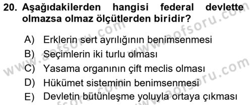Hukukun Temel Kavramları 2 Dersi 2018 - 2019 Yılı (Vize) Ara Sınav Soruları 20. Soru