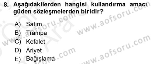 Hukukun Temel Kavramları 2 Dersi 2018 - 2019 Yılı (Vize) Ara Sınav Soruları 8. Soru