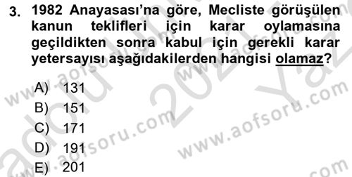 Hukukun Temel Kavramları 2 Dersi 2021 - 2022 Yılı Yaz Okulu Sınav Soruları 3. Soru