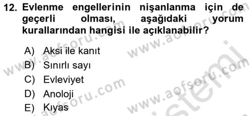 Hukukun Temel Kavramları 2 Dersi Ara Sınavı Deneme Sınav Soruları 12. Soru