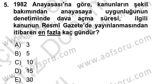 Hukukun Temel Kavramları 2 Dersi 2022 - 2023 Yılı (Vize) Ara Sınav Soruları 5. Soru