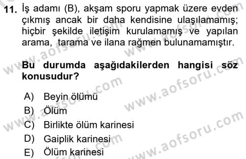 Hukukun Temel Kavramları 2 Dersi 2022 - 2023 Yılı (Final) Dönem Sonu Sınav Soruları 11. Soru