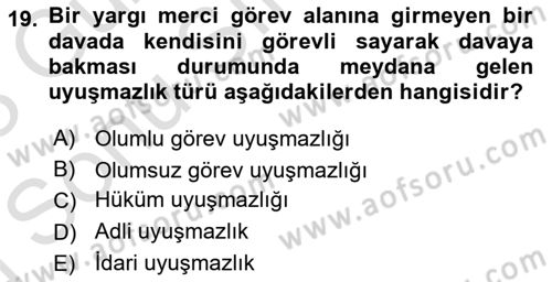 Hukukun Temel Kavramları 2 Dersi 2022 - 2023 Yılı (Final) Dönem Sonu Sınav Soruları 19. Soru