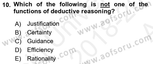 Introduction to Law Dersi 2018 - 2019 Yılı (Vize) Ara Sınav Soruları 10. Soru