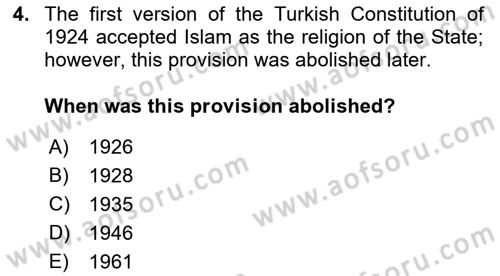Introduction to Law Dersi 2018 - 2019 Yılı (Final) Dönem Sonu Sınav Soruları 4. Soru