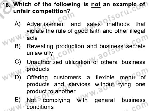 Introduction to Law Dersi 2018 - 2019 Yılı Yaz Okulu Sınav Soruları 18. Soru
