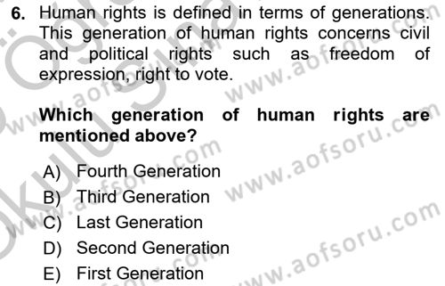 Introduction to Law Dersi 2018 - 2019 Yılı Yaz Okulu Sınav Soruları 6. Soru