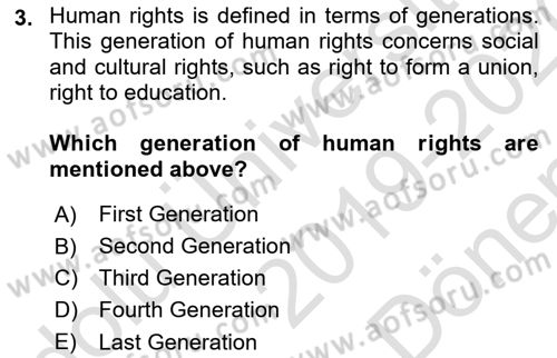 Introduction to Law Dersi 2019 - 2020 Yılı (Final) Dönem Sonu Sınav Soruları 3. Soru