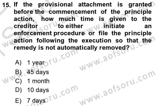 Introduction to Law Dersi 2021 - 2022 Yılı (Final) Dönem Sonu Sınav Soruları 15. Soru