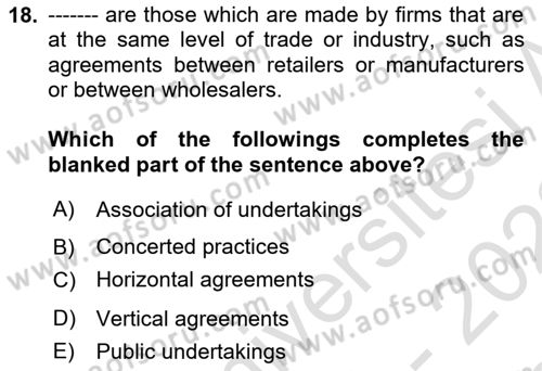 Introduction to Law Dersi 2021 - 2022 Yılı (Final) Dönem Sonu Sınav Soruları 18. Soru