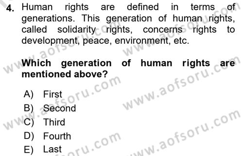 Introduction to Law Dersi 2021 - 2022 Yılı (Final) Dönem Sonu Sınav Soruları 4. Soru