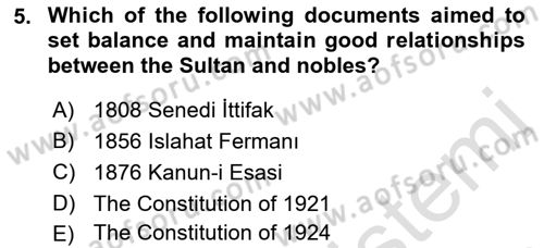Introduction to Law Dersi 2021 - 2022 Yılı (Final) Dönem Sonu Sınav Soruları 5. Soru