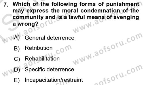 Introduction to Law Dersi 2021 - 2022 Yılı (Final) Dönem Sonu Sınav Soruları 7. Soru