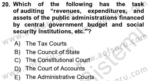 Introduction to Law Dersi 2022 - 2023 Yılı (Vize) Ara Sınav Soruları 20. Soru