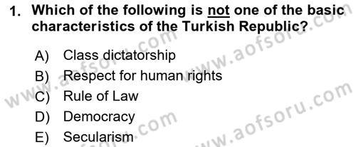 Introduction to Law Dersi 2022 - 2023 Yılı Yaz Okulu Sınav Soruları 1. Soru