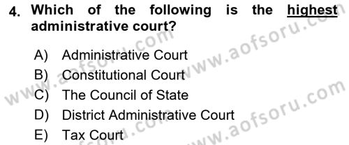 Introduction to Law Dersi 2022 - 2023 Yılı Yaz Okulu Sınav Soruları 4. Soru