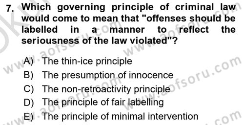 Introduction to Law Dersi 2022 - 2023 Yılı Yaz Okulu Sınav Soruları 7. Soru