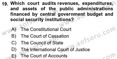 Introduction to Law Dersi 2023 - 2024 Yılı (Vize) Ara Sınav Soruları 19. Soru