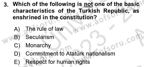 Introduction to Law Dersi 2023 - 2024 Yılı (Vize) Ara Sınav Soruları 3. Soru